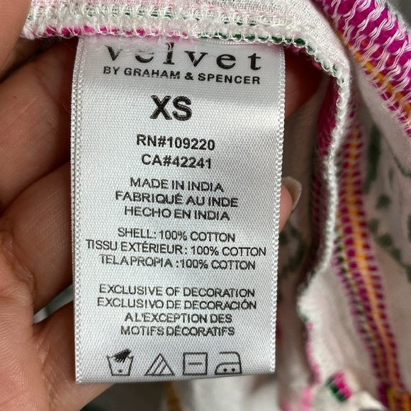 Revolve Velvet by Graham & Spencer Pink / Green Patterned long kaftan dress - XS - Picture 7 of 8